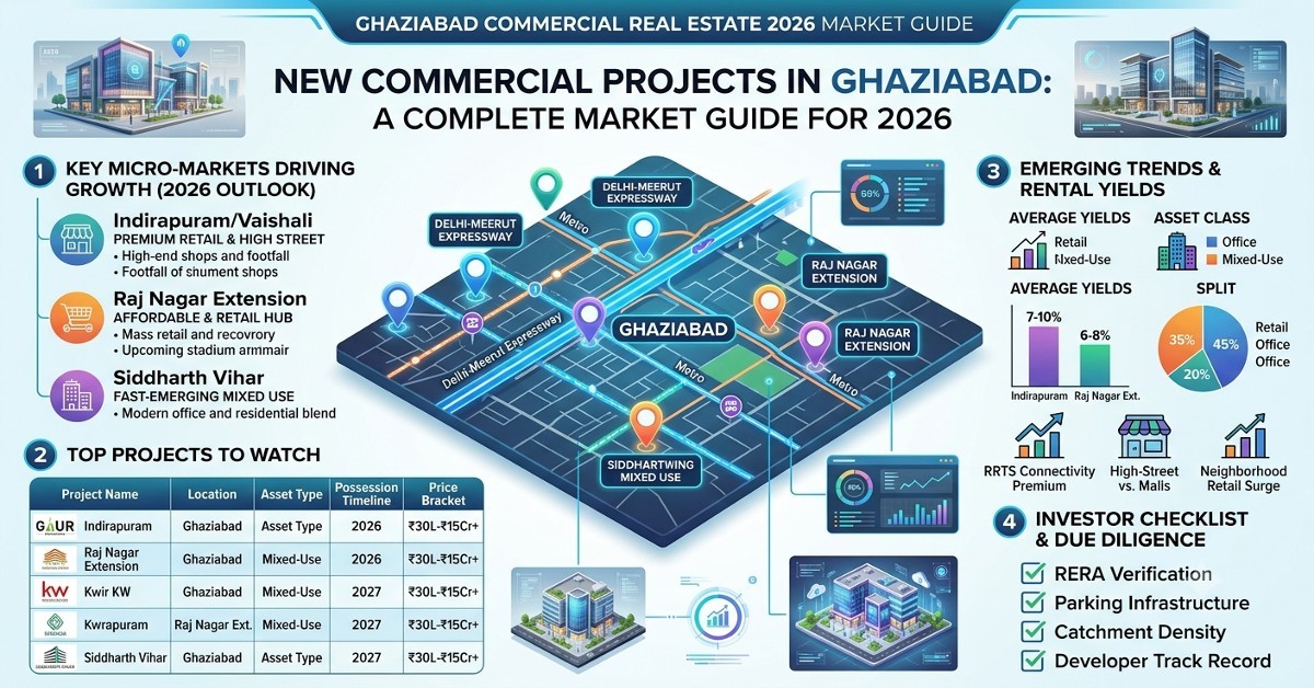 New Commercial Projects in Ghaziabad: A Complete Market Guide for 2026 — blog featured image on My Property Fact